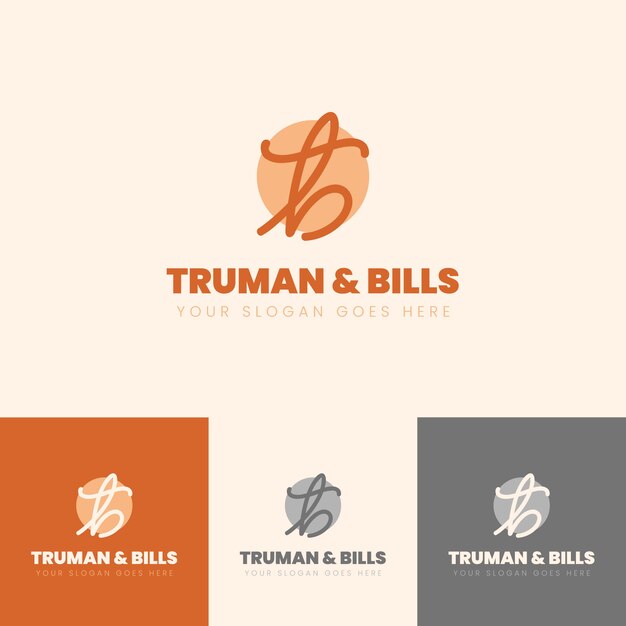 plantilla de logotipo de TB dibujada a mano