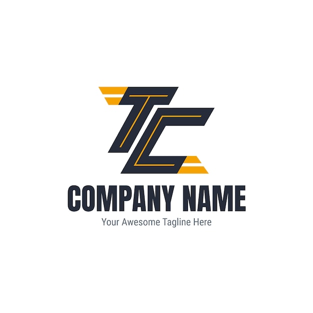 Vector gratuito plantilla de logotipo tc de diseño plano