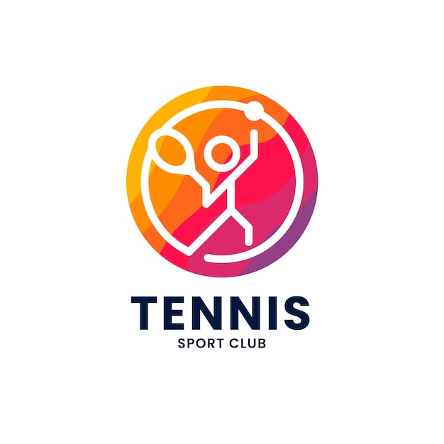 Vector gratuito plantilla del logotipo del tenis dibujada a mano