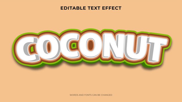Plantilla de logotipo de texto de coco editable