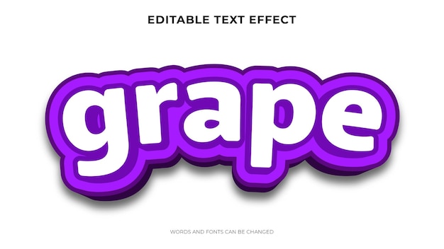 Vector gratuito plantilla de logotipo de texto de fruta de uva editable