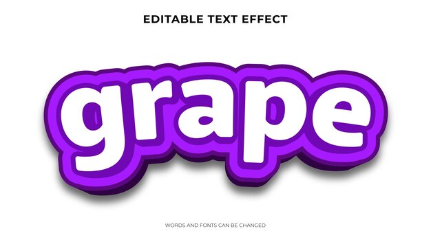 Plantilla de logotipo de texto de fruta de uva editable