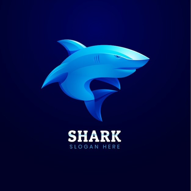 Plantilla de logotipo de tiburón de color degradado