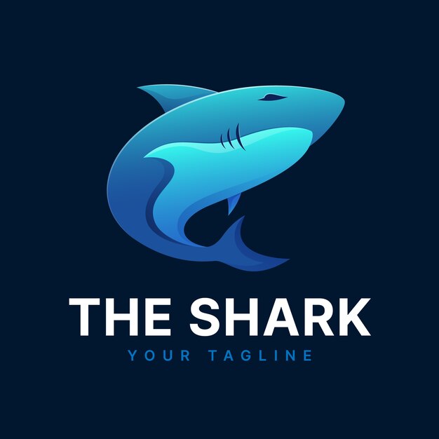 Plantilla de logotipo de tiburón creativo degradado
