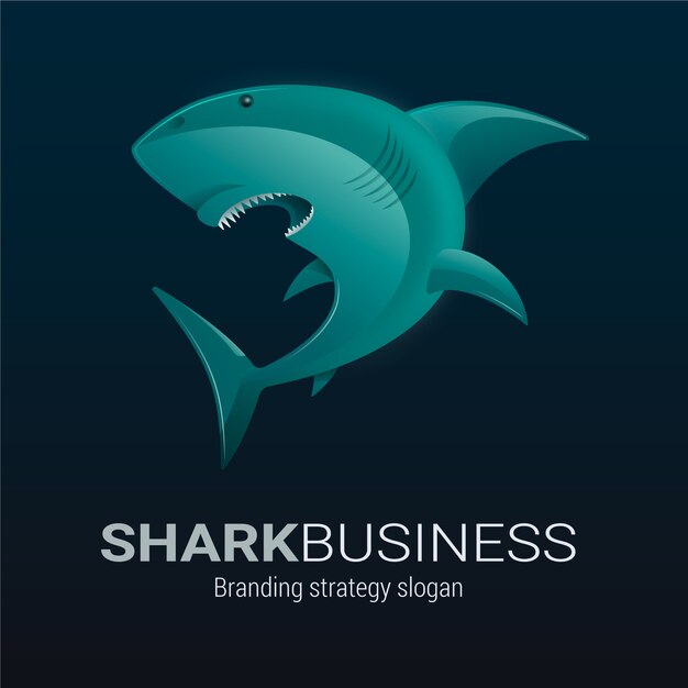 Plantilla de logotipo de tiburón degradado