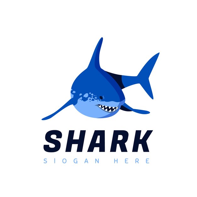 Plantilla de logotipo de tiburón dibujado a mano