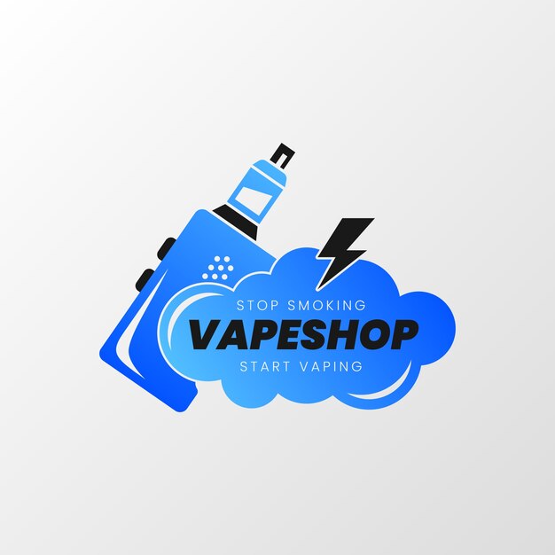 plantilla del logotipo de la tienda de humo con gradiente