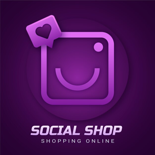 Plantilla de logotipo de tienda de instagram degradado