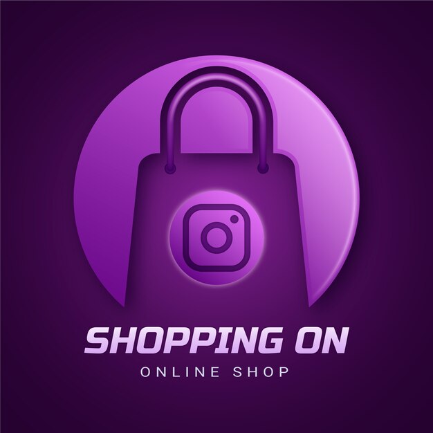 Plantilla de logotipo de tienda de instagram degradado
