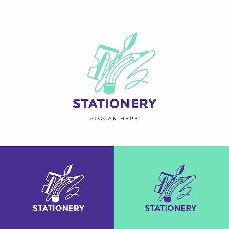 Vector gratuito plantilla de logotipo de tienda de papelería