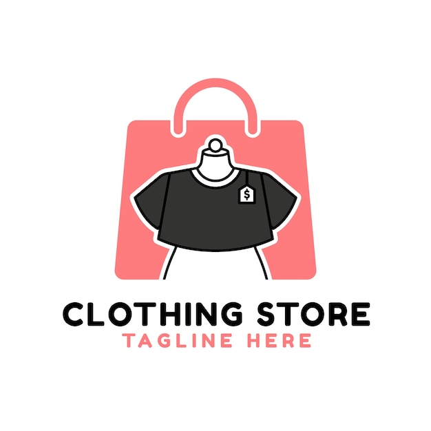 Vector gratuito plantilla de logotipo de tienda de ropa dibujada a mano