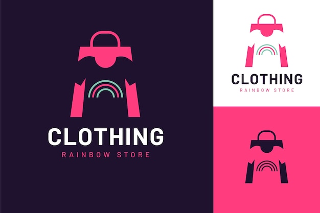 Vector gratuito plantilla de logotipo de tienda de ropa de diseño plano