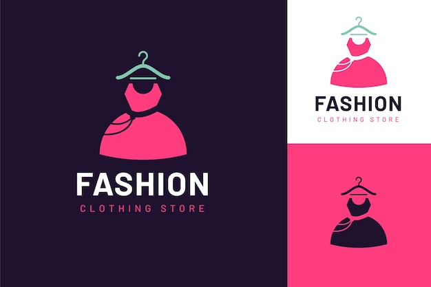 Plantilla de logotipo de tienda de ropa de diseño plano