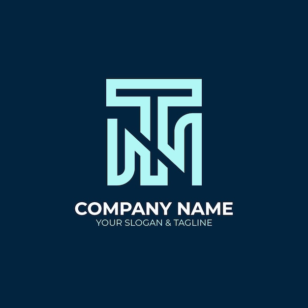 Plantilla de logotipo tn o nt de diseño plano