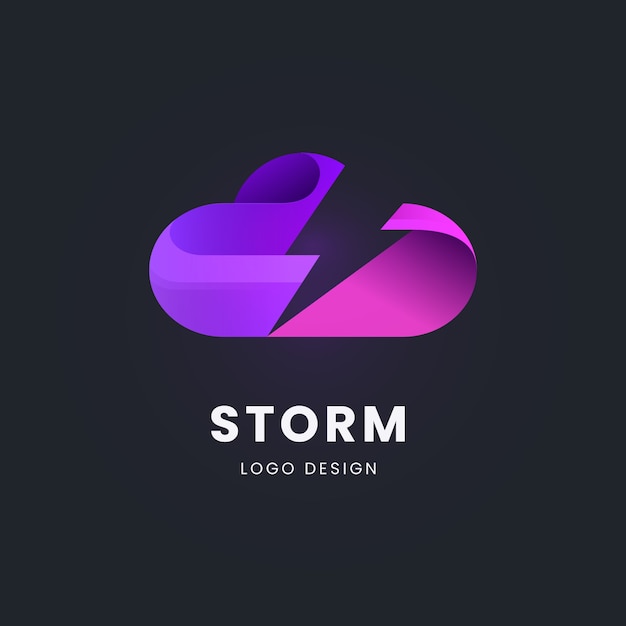 Plantilla de logotipo de tormenta de color degradado