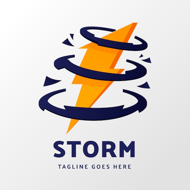 Plantilla de logotipo de tormenta degradada