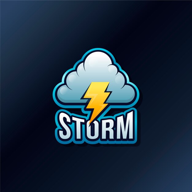 Plantilla de logotipo de tormenta degradada