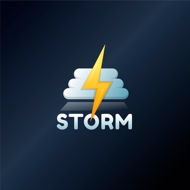 Plantilla de logotipo de tormenta degradada