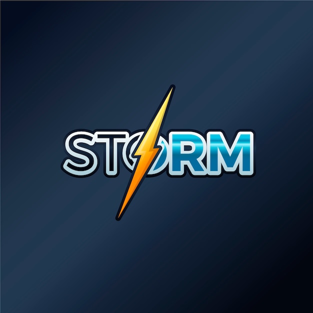 Vector gratuito plantilla de logotipo de tormenta degradada