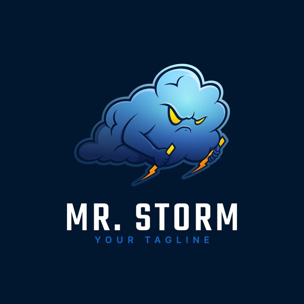 Plantilla de logotipo de tormenta degradada