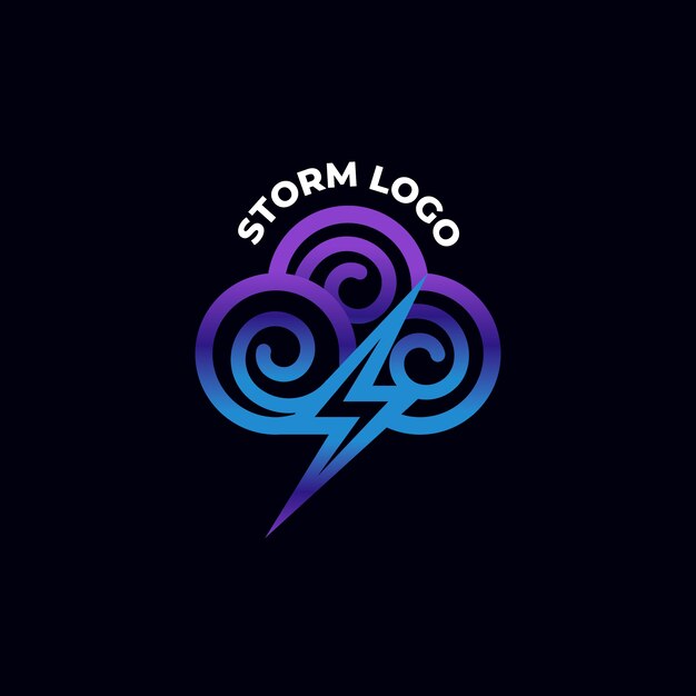 Plantilla de logotipo de tormenta degradada