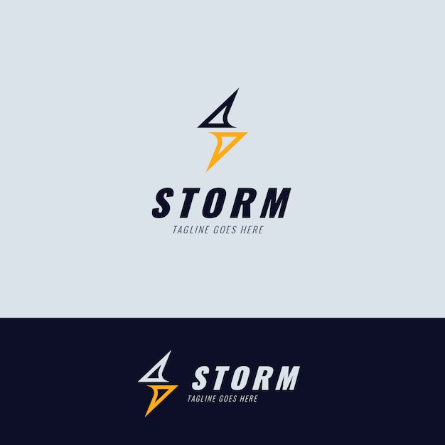 Vector gratuito plantilla de logotipo de tormenta de diseño plano