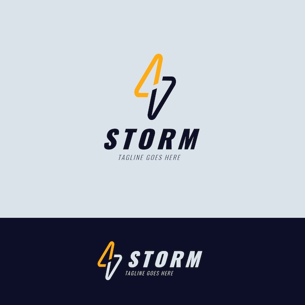 Plantilla de logotipo de tormenta de diseño plano