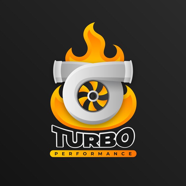 Plantilla de logotipo turbo degradado