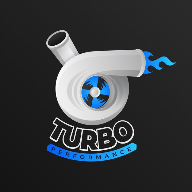 Plantilla de logotipo turbo degradado