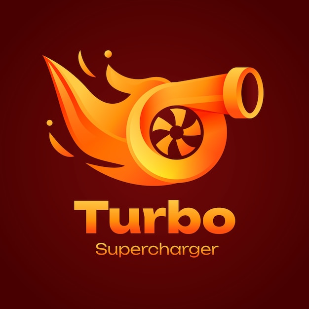 Vector gratuito plantilla de logotipo turbo degradado