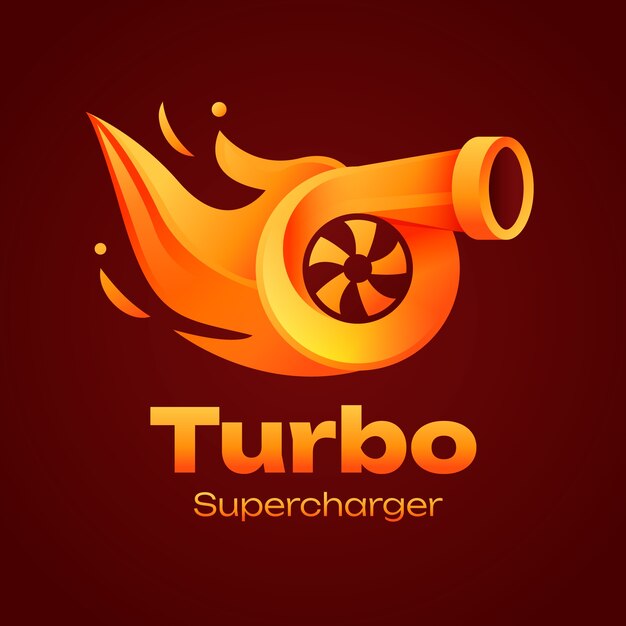 Plantilla de logotipo turbo degradado