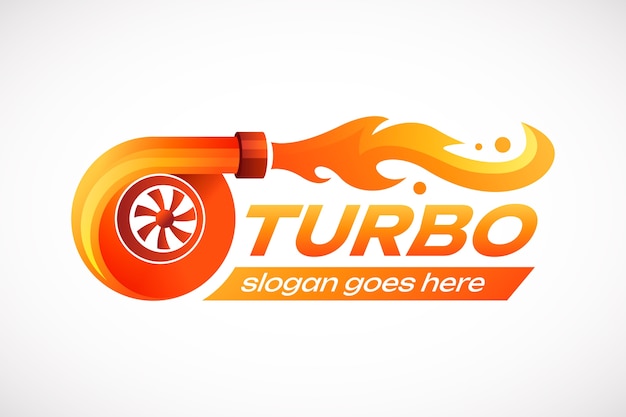 Plantilla de logotipo turbo degradado