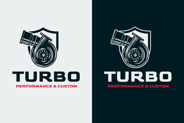 Plantilla de logotipo turbo dibujado a mano