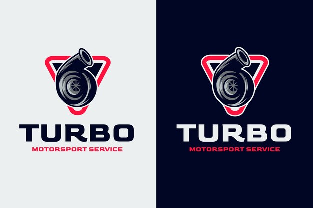 Plantilla de logotipo turbo dibujado a mano