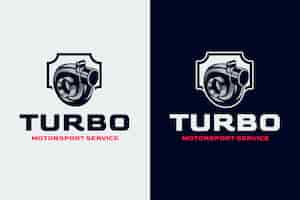 Vector gratuito plantilla de logotipo turbo dibujado a mano