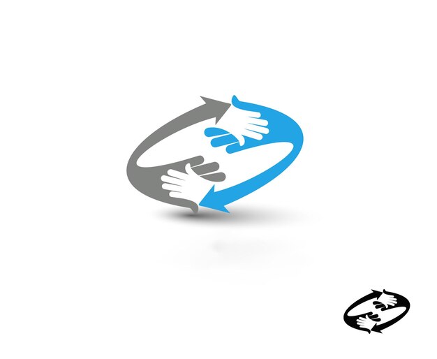 Plantilla de logotipo vectorial de mano empresarial.