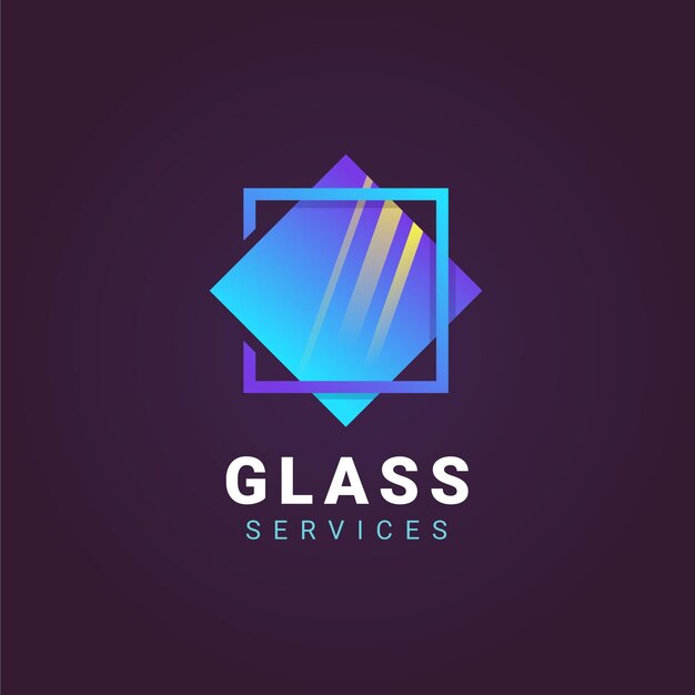Plantilla de logotipo de vidrio de color degradado