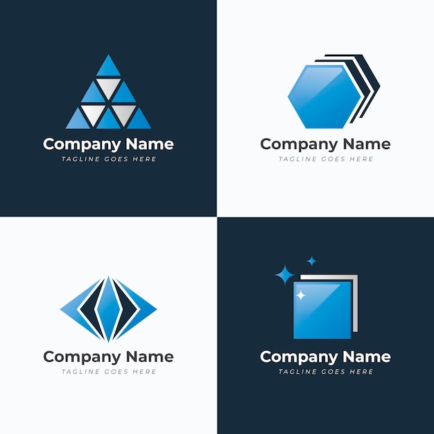 Plantilla de logotipo de vidrio de color degradado