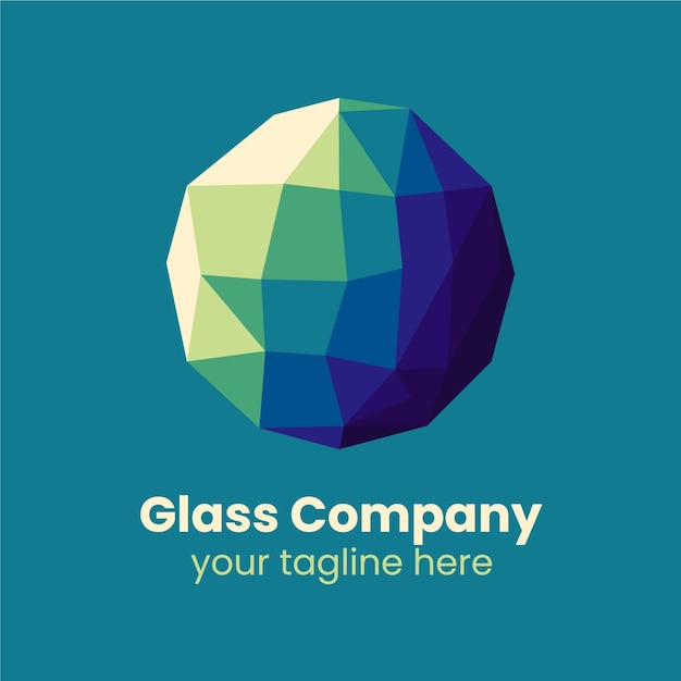 Vector gratuito plantilla de logotipo de vidrio creativo