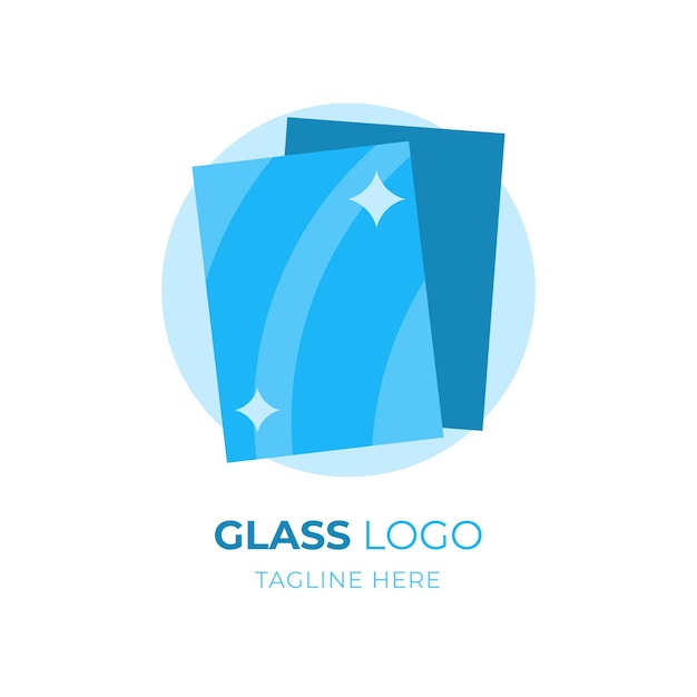 Plantilla de logotipo de vidrio plano