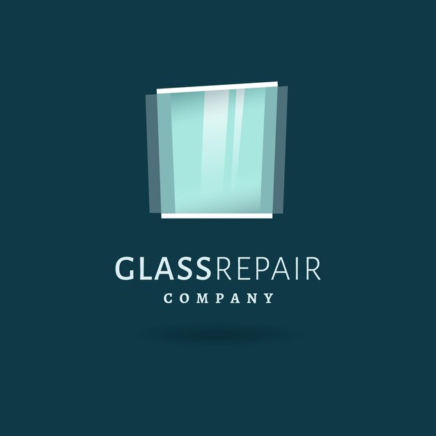 Plantilla de logotipo de vidrio plano