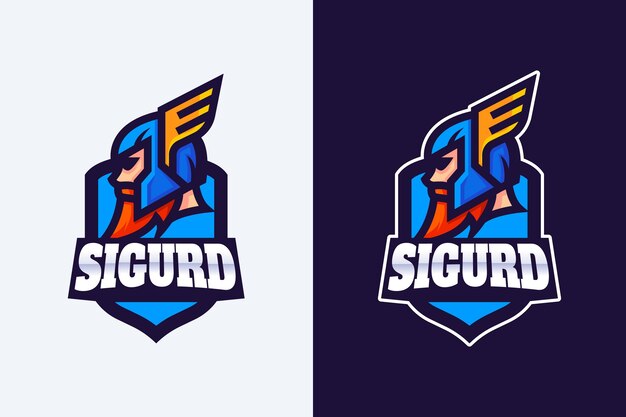 plantilla de logotipo vikingo dibujada a mano