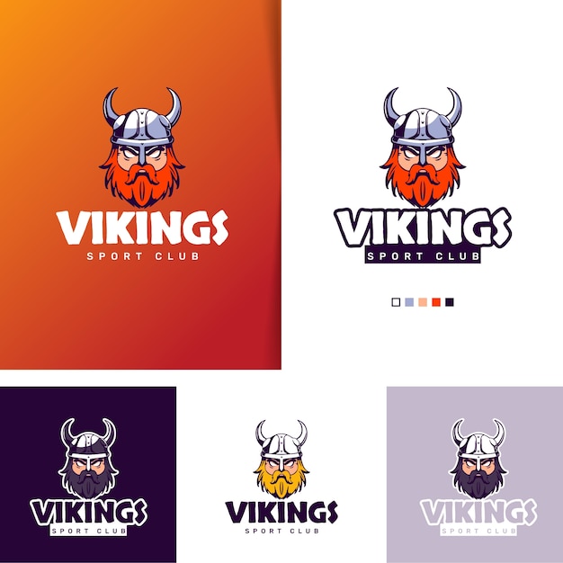 Vector gratuito plantilla de logotipo vikingo dibujado a mano