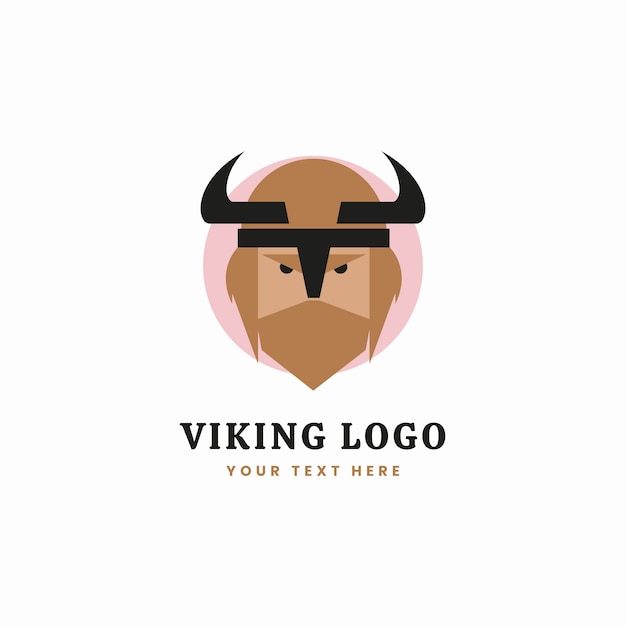 Vector gratuito plantilla de logotipo vikingo de diseño plano