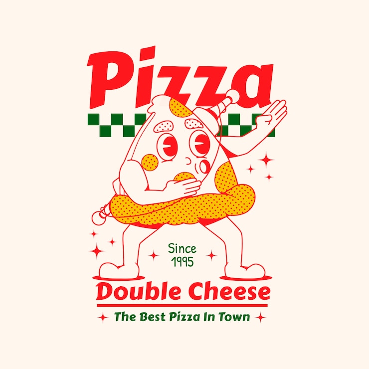 Vector gratuito plantilla de logotipo vintage de pizzería dibujada a mano