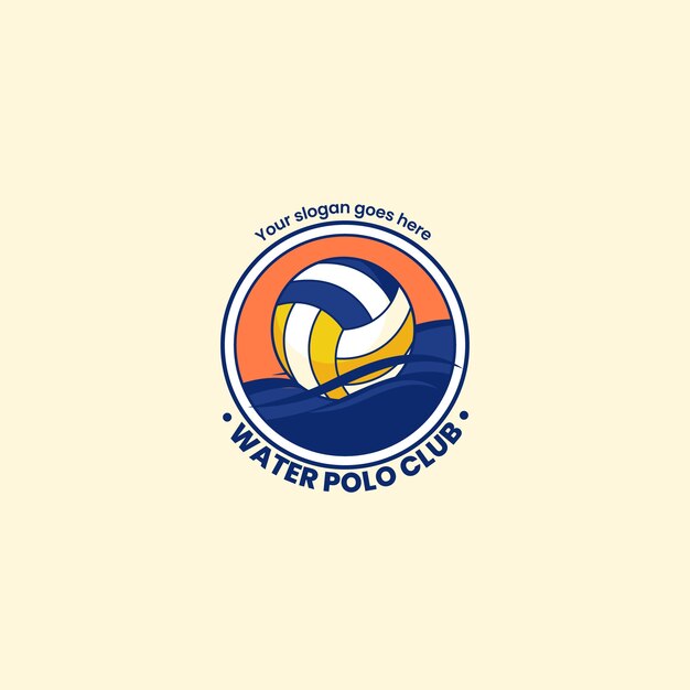 Plantilla de logotipo de waterpolo dibujado a mano