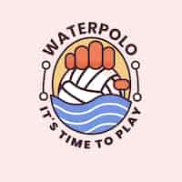 Vector gratuito plantilla de logotipo de waterpolo dibujado a mano