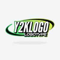 Vector gratuito plantilla de logotipo y2k dibujado a mano