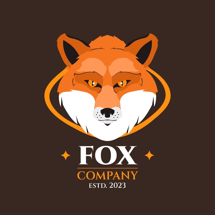 Vector gratuito plantilla de logotipo de zorro dibujado a mano