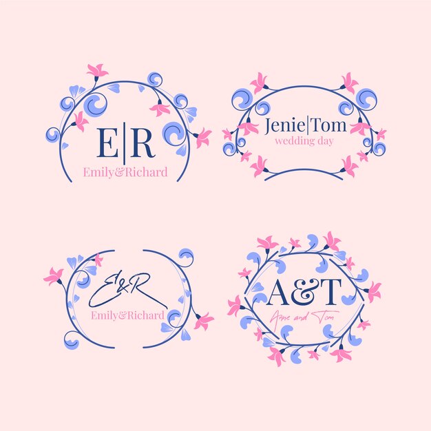 Plantilla de logotipos de boda floral